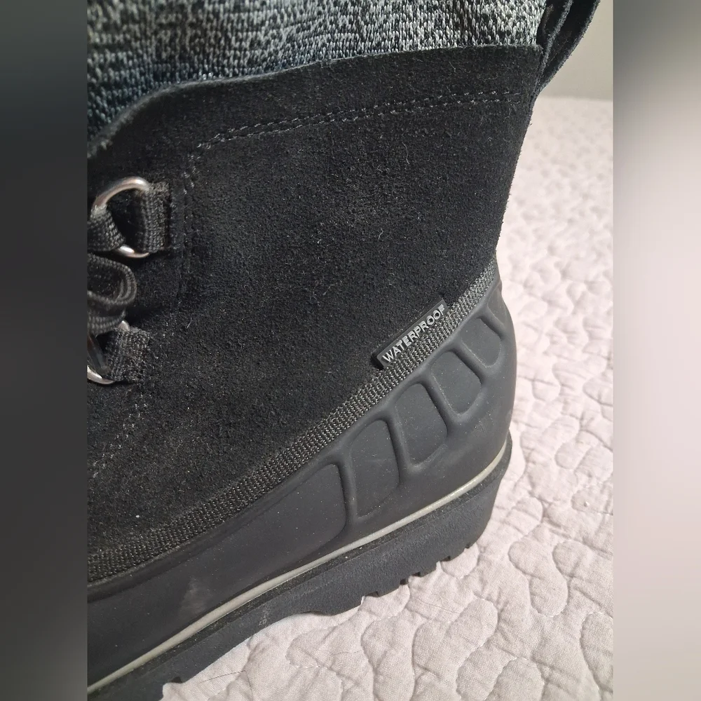Baretraps Boots Women 8 M Black Waterproof Leather Fur Zip Comfort